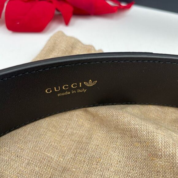 Unisex Gucci X Adidas GG Marmont trefoil belt size 95 cm/38 inches made in Italy - Picture 3 of 5